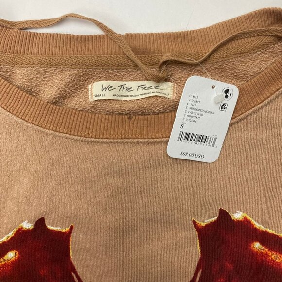 FREE PEOPLE Graphic Camden Mirrored Horses Sweater Size S NWT - Picture 4 of 7